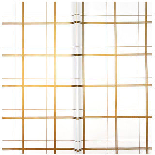 Check Pattern Gold Floral Wrapping Paper - 1 Sheet