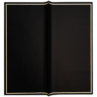 Black with Gold Stripe Floral Wrapping Paper - 1 Sheet