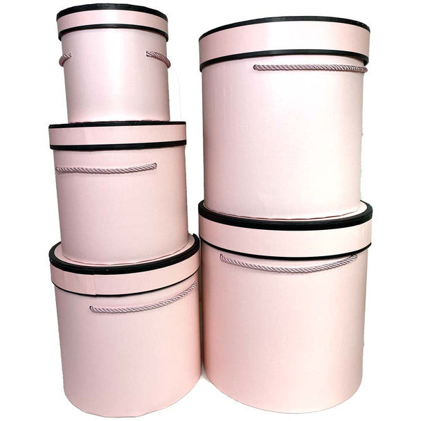 Tall Pink Cylinder Floral Box