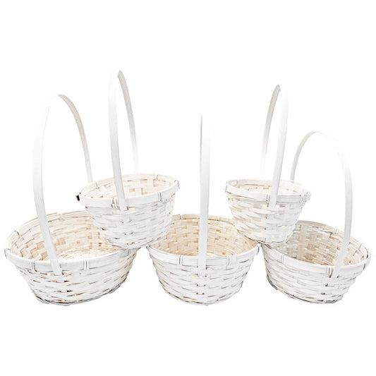 Bamboo Basket - White Wash